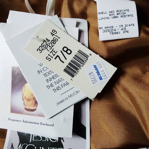 Vtg Jessica McClintock Gunne Sax Maxi Halter Dress Size 7/8 Liquid Gold Metallic - Picture 10 of 12